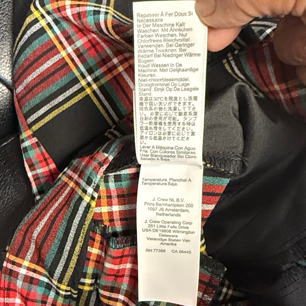 J. Crew Black & Red Plaid Straight-Leg Pants - Picture 9 of 10